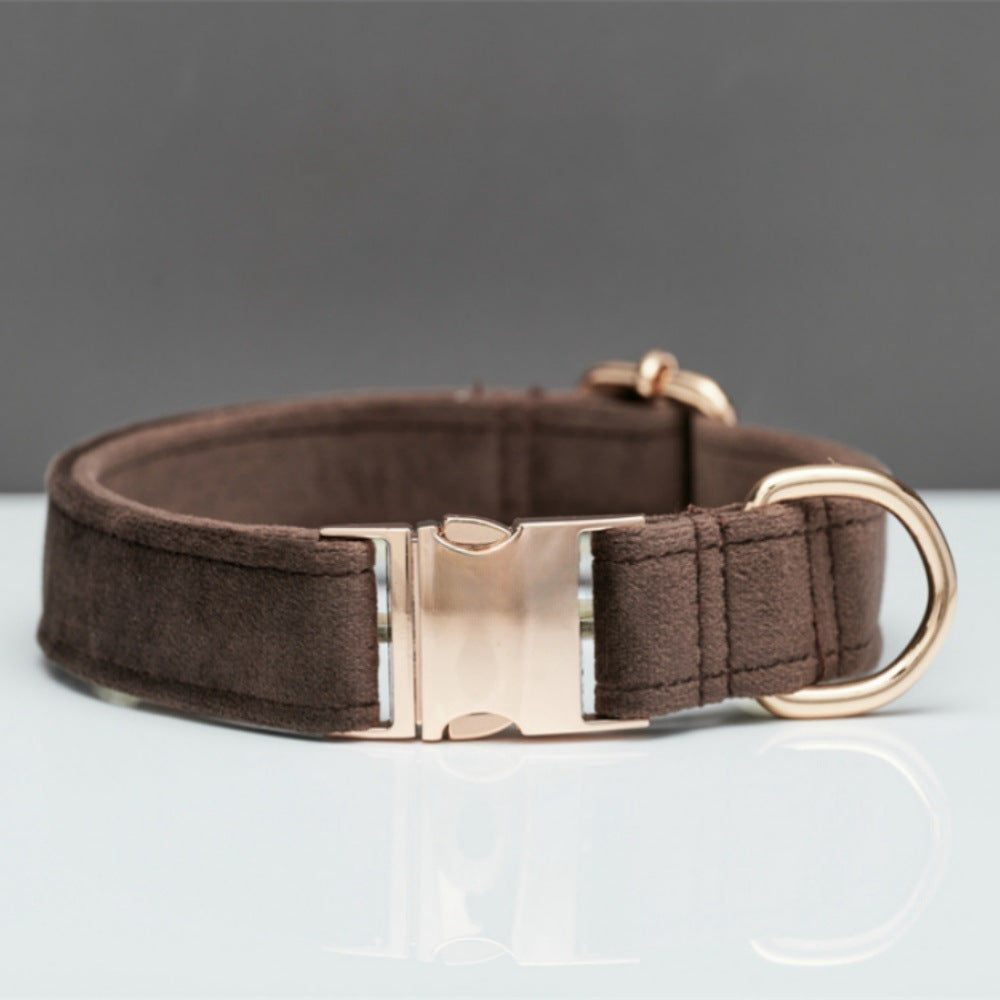 Velvet dog collar – Coffee
