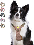 Front Clip Dog Harness,  No Pull Reflective Dog Walking Harness, Dog Vest Harness with Sturdy Dual-Clips for Training, Adjustable No Choke Pet Harness(L) Brown