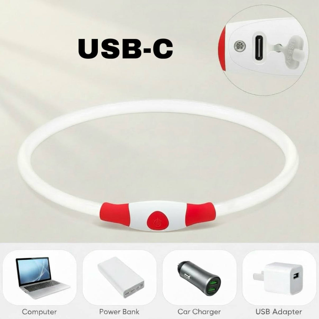 GlowSafe Adjustable LED Dog Collar