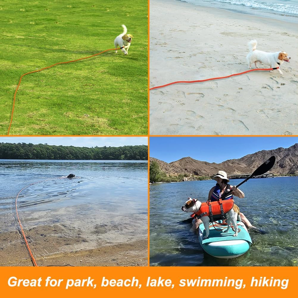 Floating Long Dog Leash, 20FT Dog Training Leash, Orange