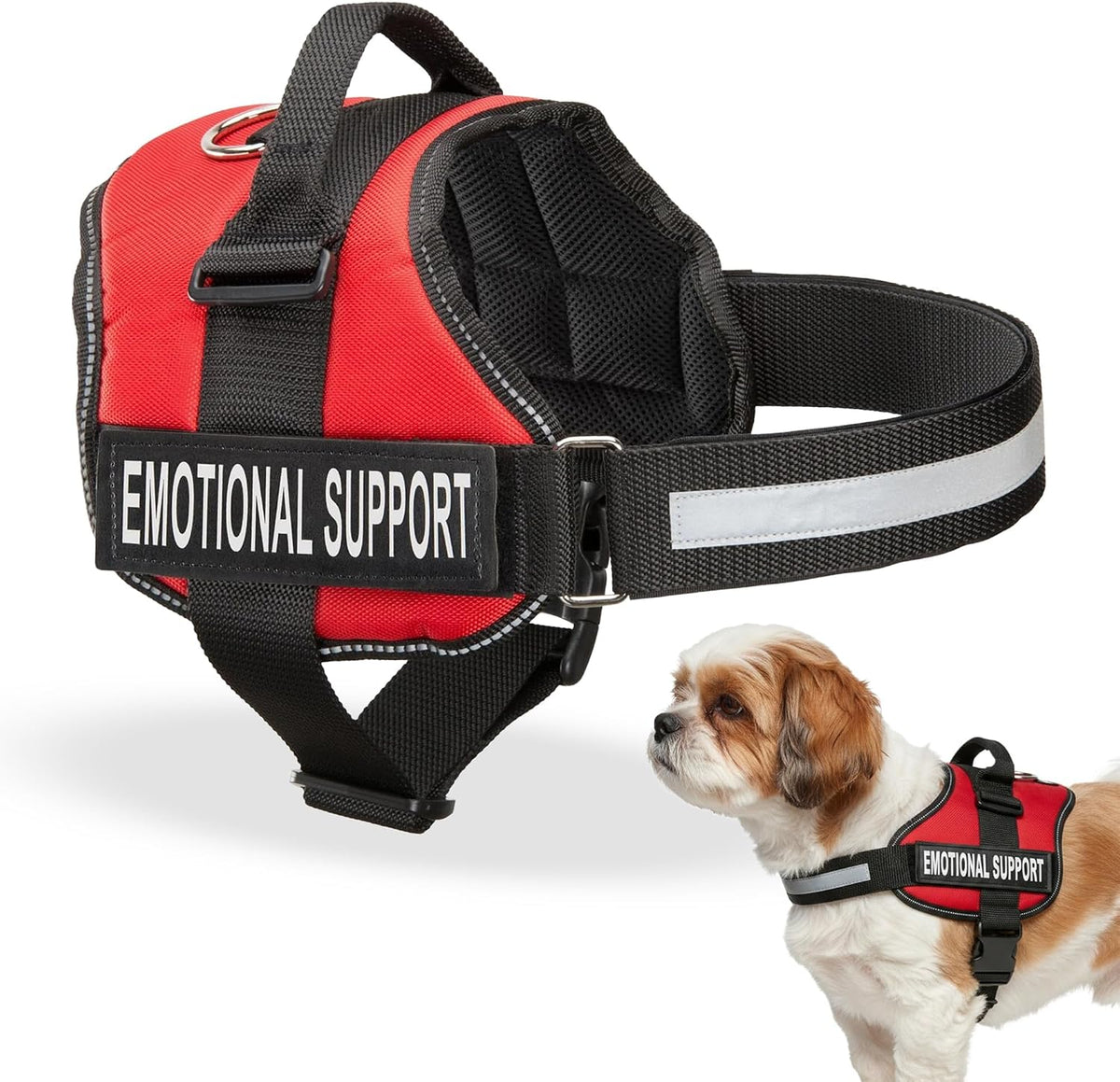 Emotional Support Vest Harness Small 19.5-25 in Bright Red