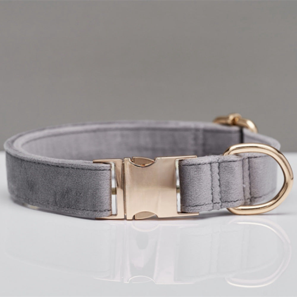 Velvet dog collar – Dove Gray