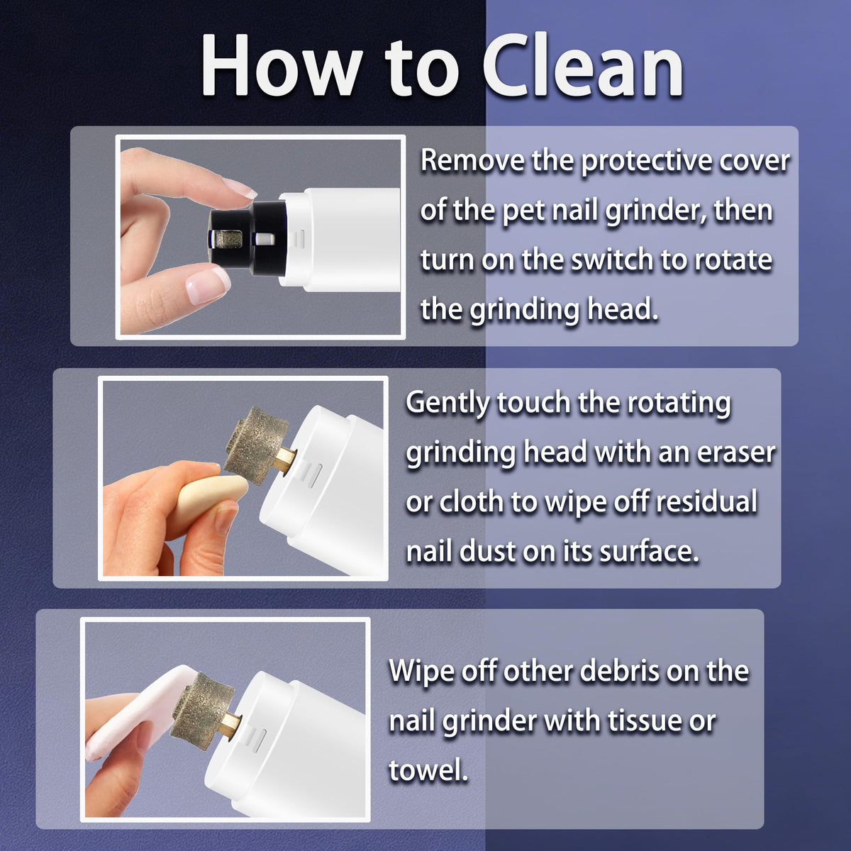 How to clean the nail grinder