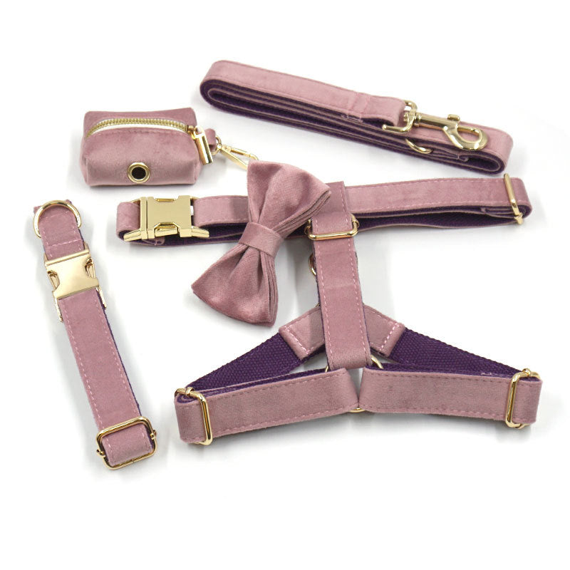 Blush & Lilac velvet harness gift set