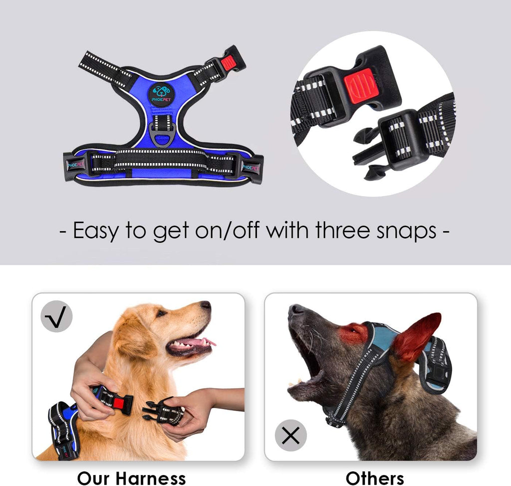 No Pull Dog Harness Medium Reflective Front Clip Vest with Handle