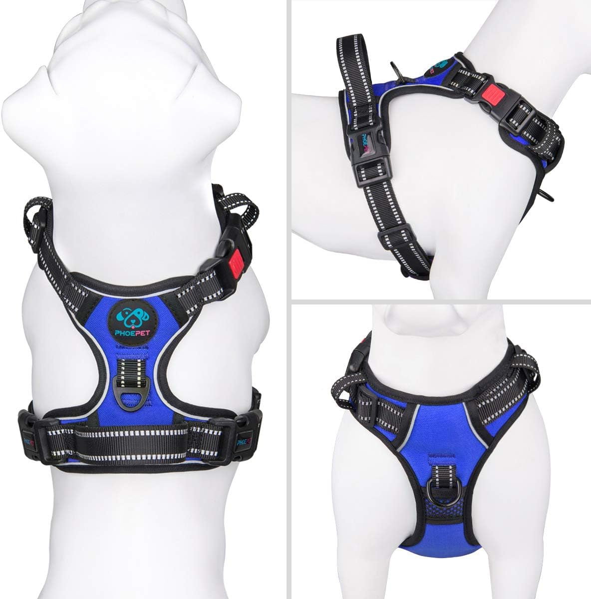 No Pull Dog Harness Medium Reflective Front Clip Vest with Handle