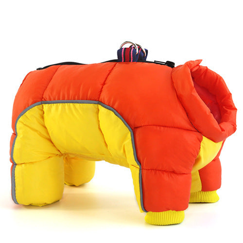 Dog snowsuit – Sunset Orange