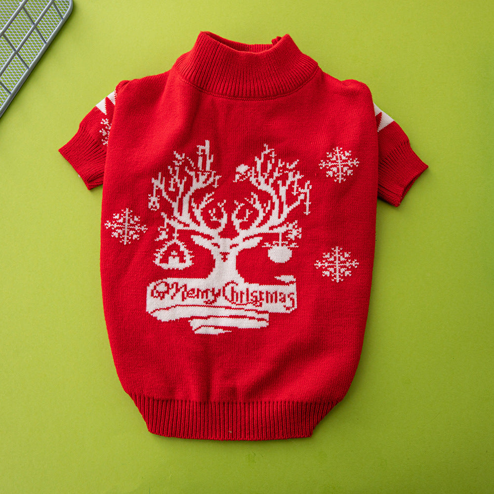 Back of the Christmas dog sweater