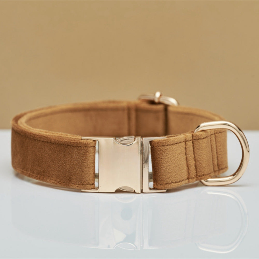 Velvet dog collar – Caramel