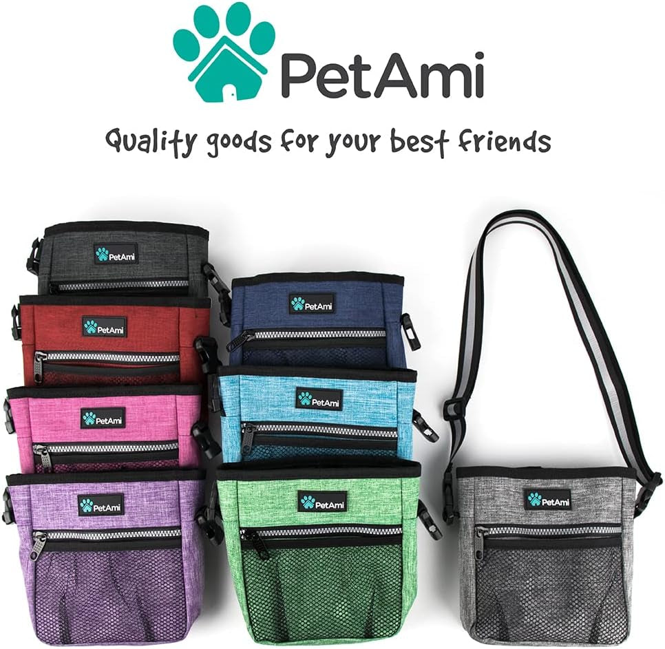 Hands Free Dog Treat Pouch for Training and Walking, Purple
