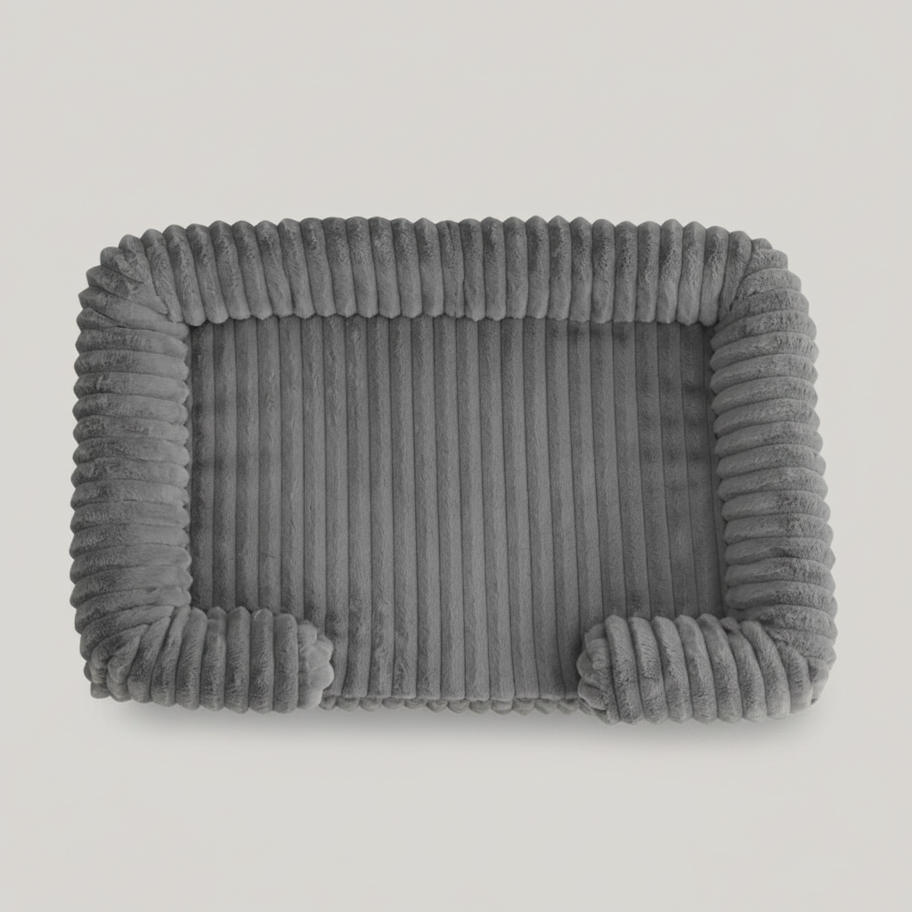 Charcoal bolster dog bed grey bg