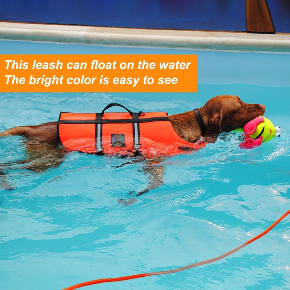 Floating Long Dog Leash, 20FT Dog Training Leash, Orange