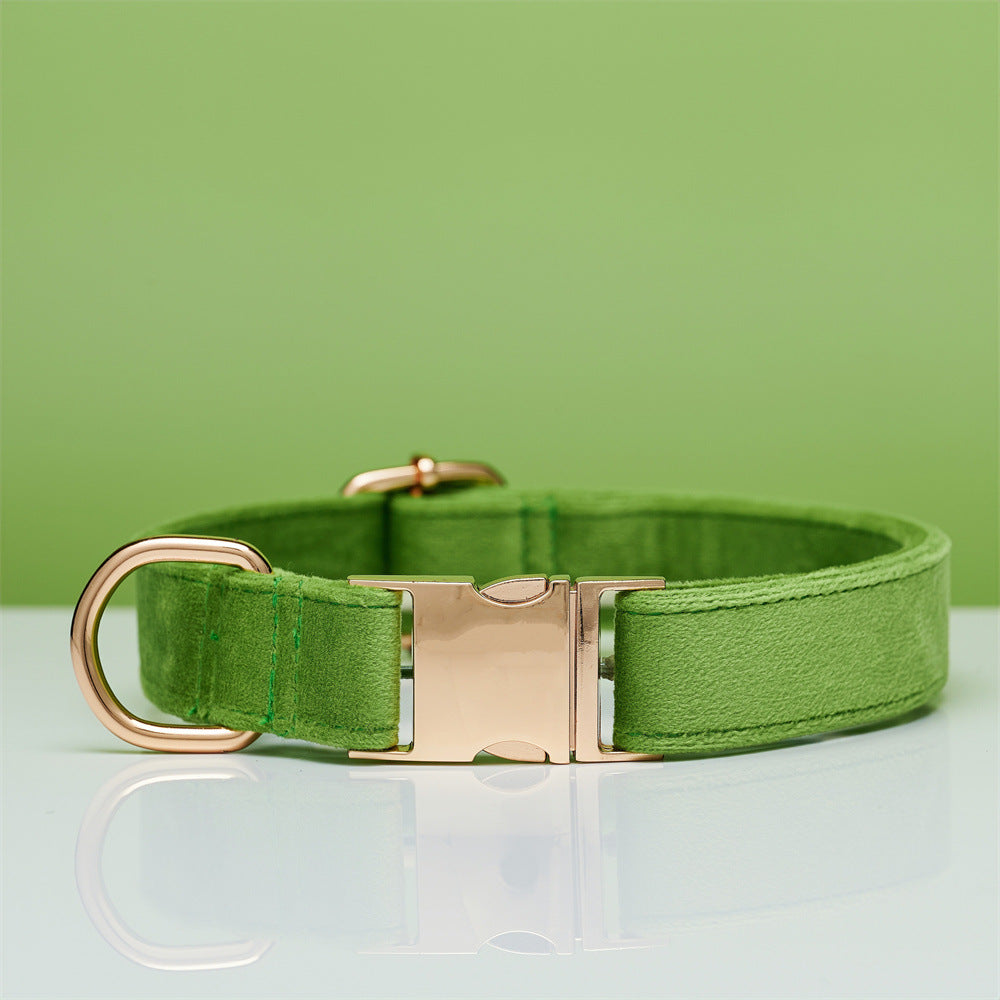 Velvet dog collar – Forest Green