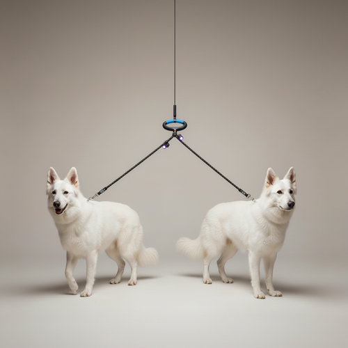 NightSync dual dog leash walking two dogs