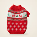Red fair-isle Christmas reindeer dog sweater