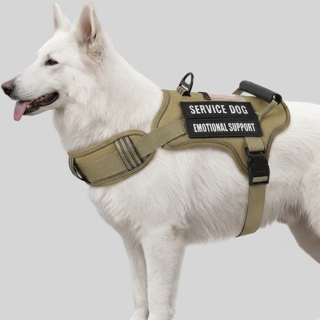 Tan harness grey bg